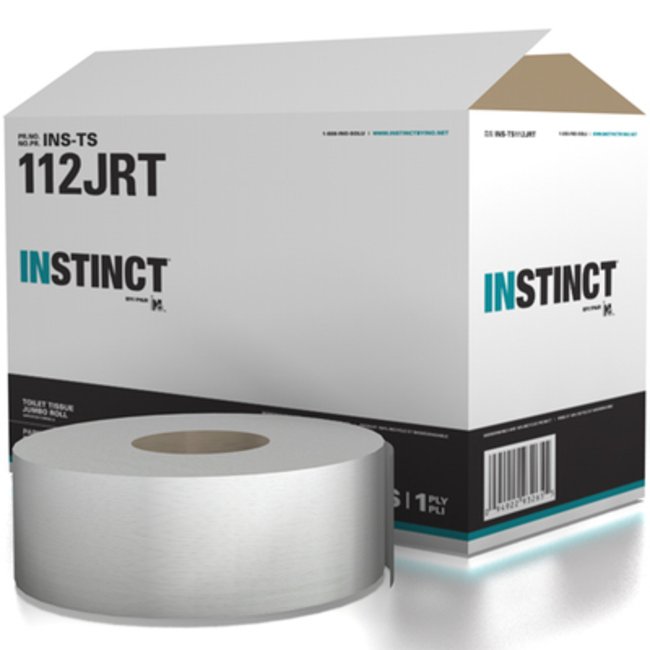 Papier hygiénique INSTINCT en rouleaux JR 1 pli, 12 lb