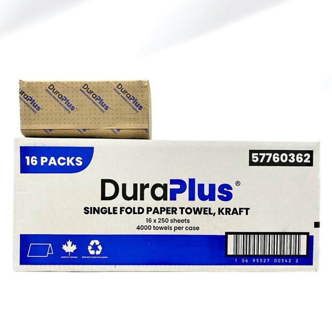 DuraPlus single-ply kraft napkin, 16 x 250 sheets