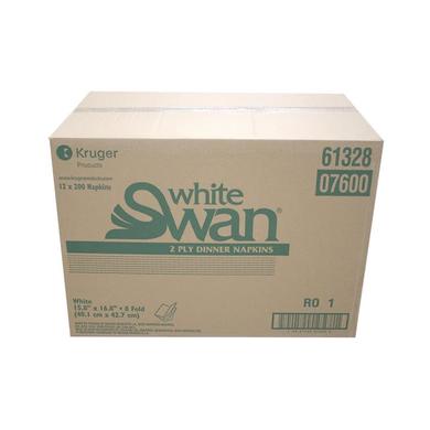 Serviettes de table White Swan 07600, 2 épaisseurs, caisse (12 x 200)