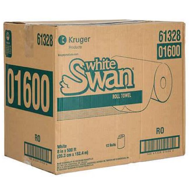 White Swan®, Serviettes en rouleau, 1 épaisseur, 12/cs