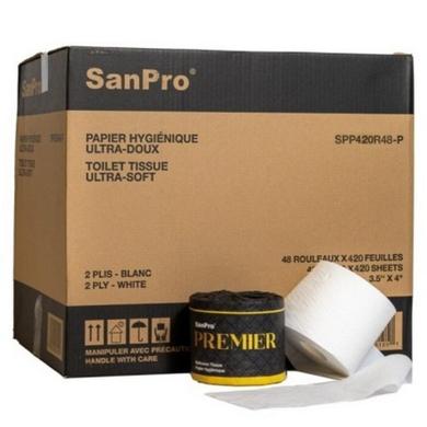 Papier hygiénique SanPro® PREMIUM, 2 épaisseurs, 48 rlx/cs