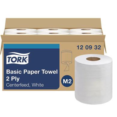 Essuie-mains à dévidage central Tork® M2, blanc, 6 rlx