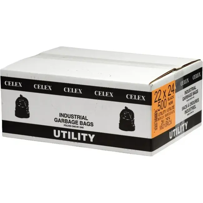 ECO II GARBAGE BAG / 22X24 / BLACK / 500CS / 0.65 MIL THICKNESS