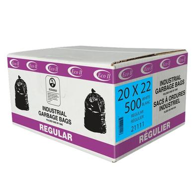 ECO II GARBAGE BAG / 20X22 / WHITE / 500CS / 0.65 MIL THICKNESS