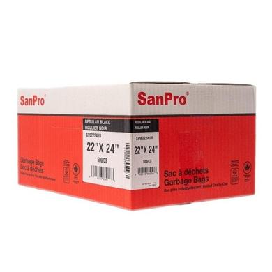 SAC ORDURE SANPRO / 22X24 / NOIR / 500CS / 0,65 MIL ÉPAISSEURS