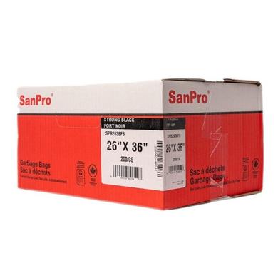 SANPRO GARBAGE BAG / 26X36 / BLACK / 200CS / 0.90 MIL THICKNESS