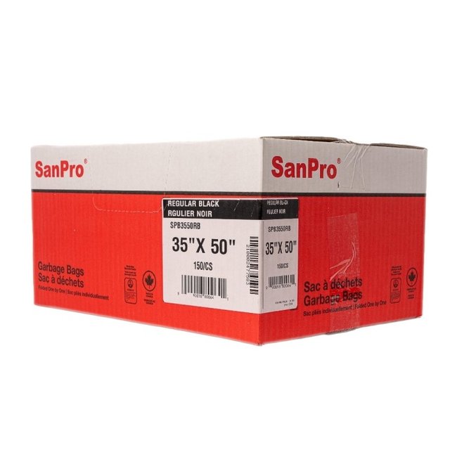 SANPRO GARBAGE BAG / 35X50 / BLACK / 150CS / 0.70 MIL THICKNESS