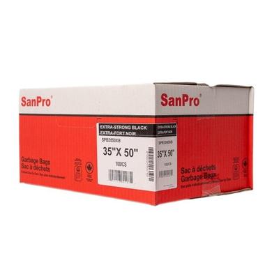 SAC ORDURE SANPRO / 35X50 / NOIR / 100CS / 1,20 MIL ÉPAISSEURS