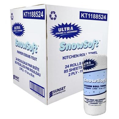 PAPER TOWEL SUNSET SNOWSOFT - 2 PLY - BOX OF 24 ROLLS OF 85 SHEETS