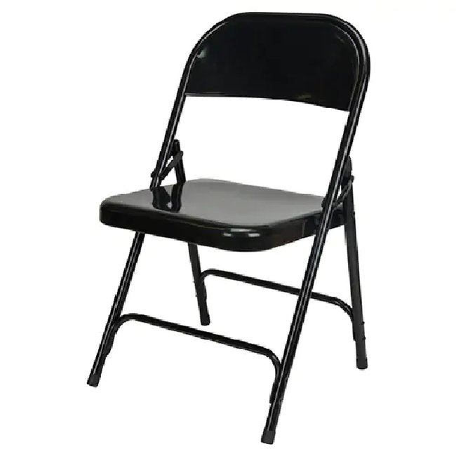 Folding Chair, Steel, Black, 300 lbs. Weight Capacity